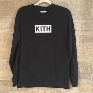 KITH Original Box Logo Long Sleeve Streetwear Shirt Cotton size S